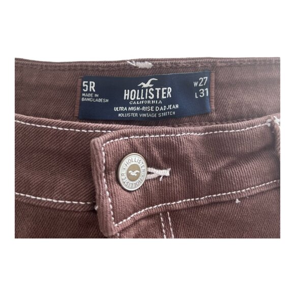 Hollister Ultra High-rise Dad Jean - Vintage Stretch Brown Cargo Denim 27x31 | 5 - Picture 4 of 9